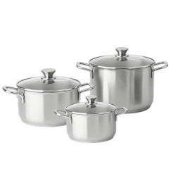 BỘ NỒI INOX 304 CAO CẤP 3 MÓN 6 THỨ KAFF KF-ST003S